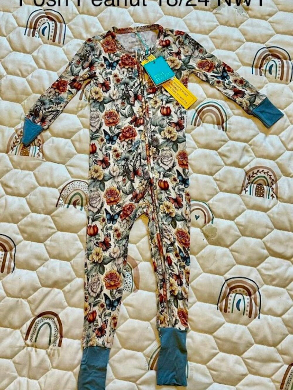 Posh Peanut floral butterfly pjs 18/24